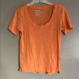Hurley Orange Scoop Neck T-Shirt Size XS